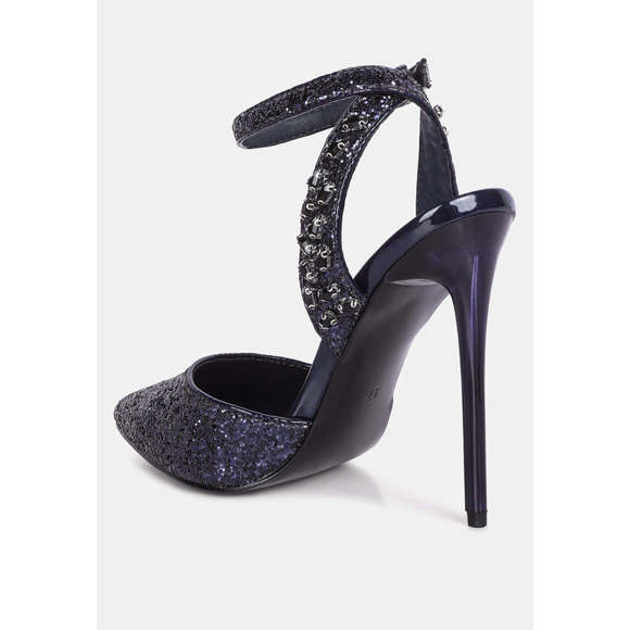 Cloriss Diamante Embellished Glitter High Heels - Picture 3 of 5